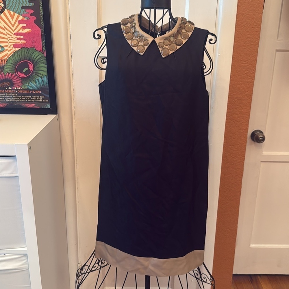 KATE SPADE Harlow Jeweled Peter Pan Collar-Sz 8